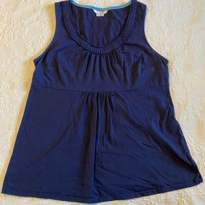 Boden Navt Blue Sleeveless Empire Waist Top